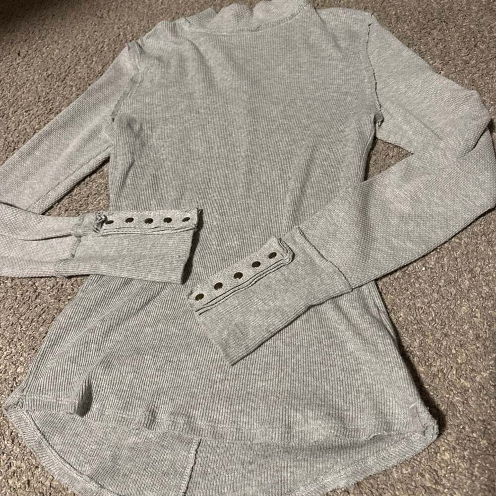 We The Free Rilo Ribbed Snap Long Sleeve Top Size Extra Large